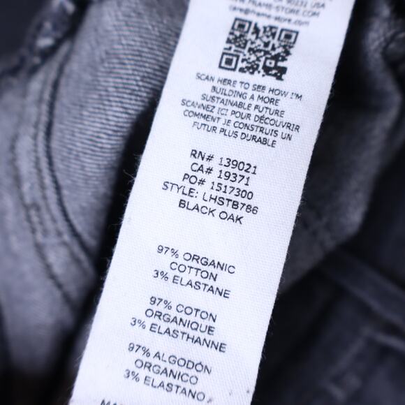 FRAME Le High Straight Leg Jeans Black Oak Ankle Straight Leg Denim Women's 28 - Picture 11 of 12